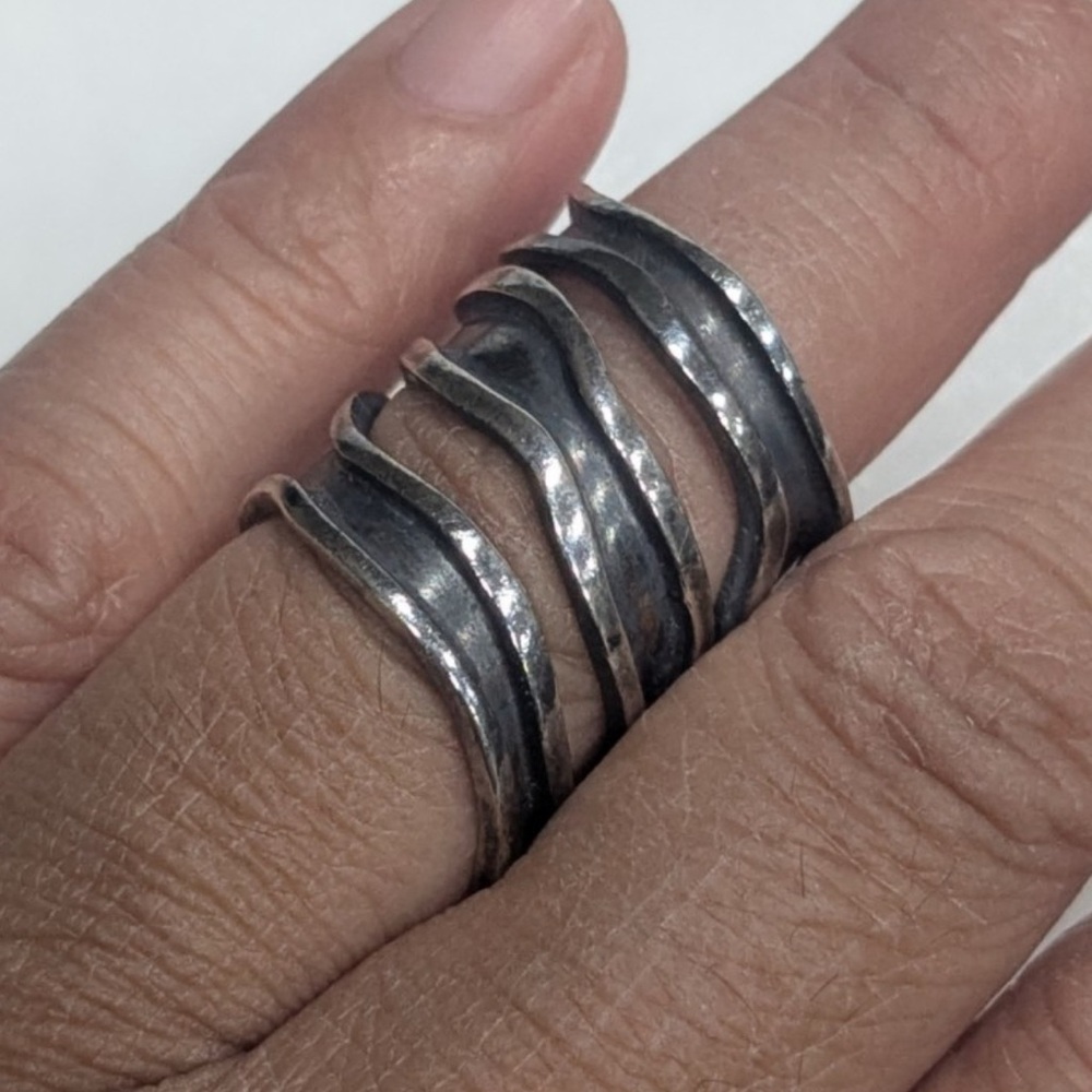 Unique Abstract Sterling Silver Ring - image 3